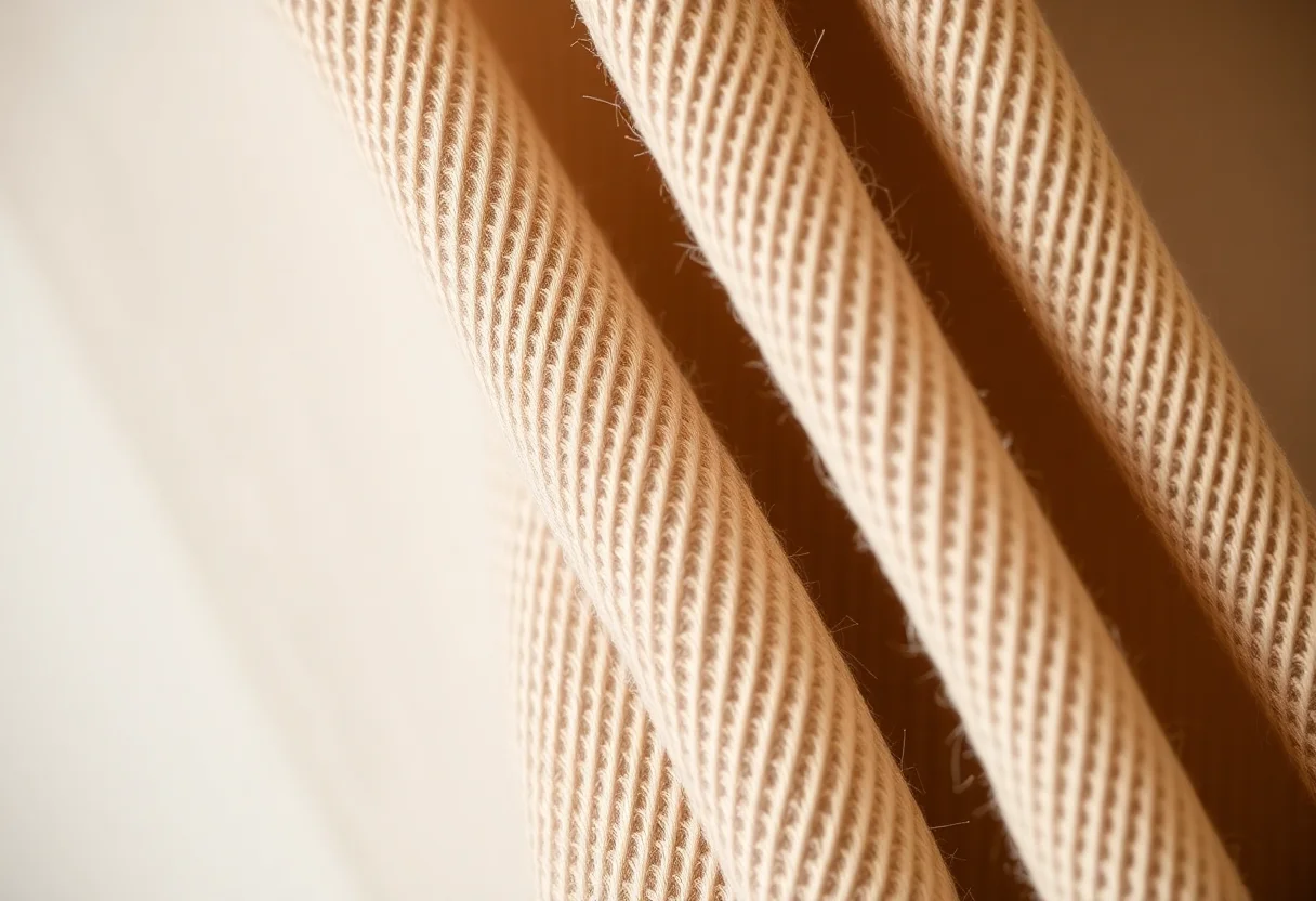 Close-up of a textured beige fabric representing brand assets