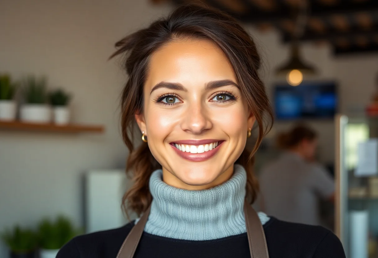 Portrait of a smiling customer.